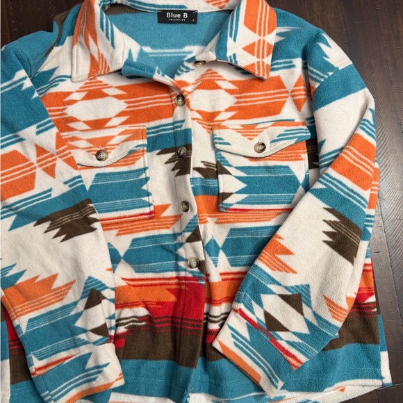 Blue B Aztec Patterned Jacket - Picture 1 of 5